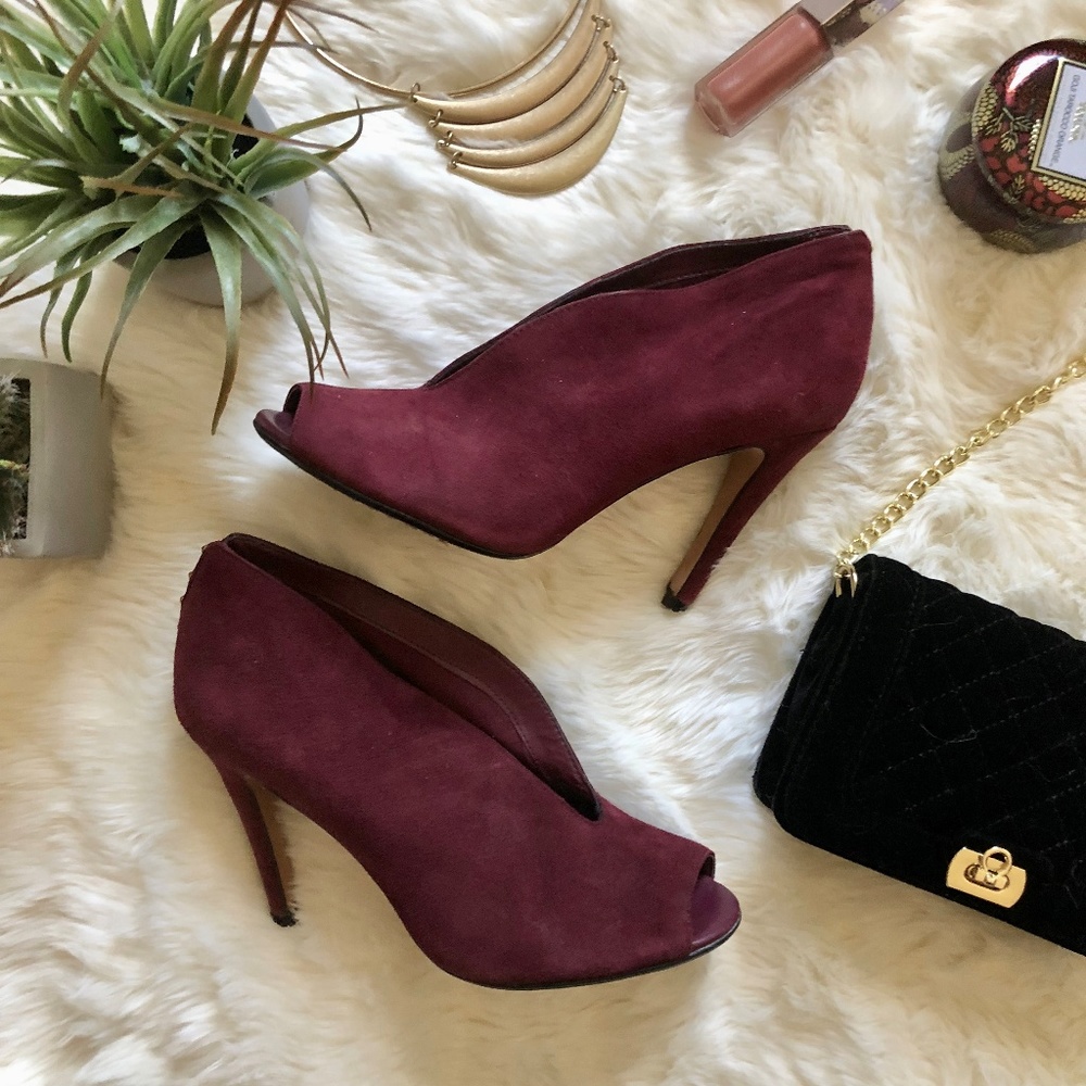 Halogen Suede Pumps - Maroon / Plum